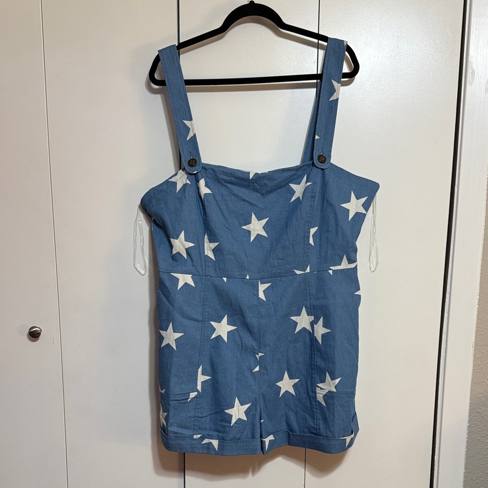 Blue Star-Patterned Jumpsuit